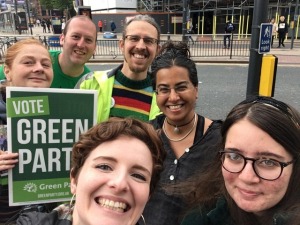 Alaric with other Green Party members campaigning.
